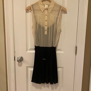 Sleeveless sheer dress with pleated skirt from Ali Ro